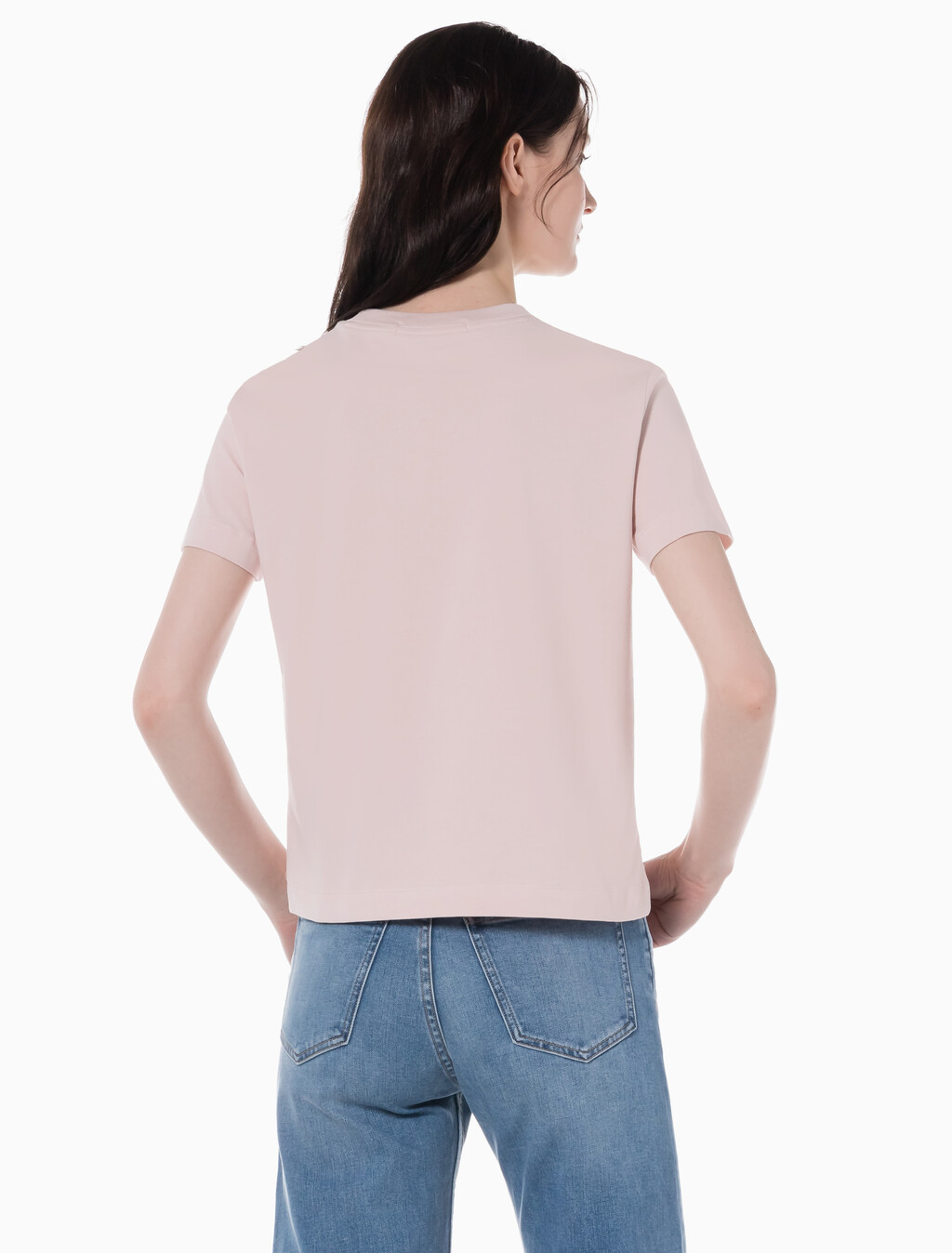 Buy 여성 레귤러핏 스몰 모노그램 로고 반팔 티셔츠  in color PINK