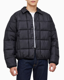 Buy 남성 프리미엄 라인 에센셜 패디드 오버셔츠 in color CK BLACK