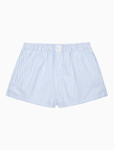 Buy 여성 코튼 포플린 웨이스트밴드 쇼츠 in color Blue