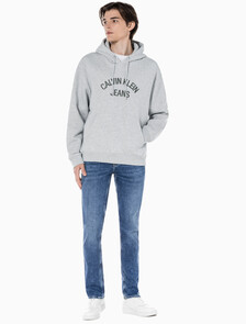 Buy 남성 미드블루 바디핏 데님 in color MID BLUE BACK EMBRO