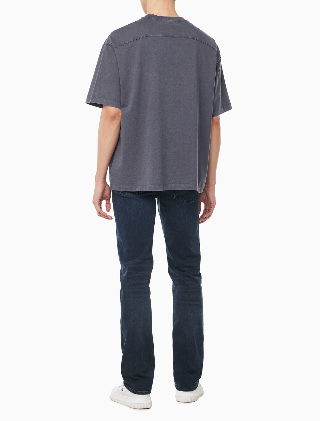 Buy 남성 릴렉스핏 저지 워시 반팔 티셔츠 in color CHARCOAL