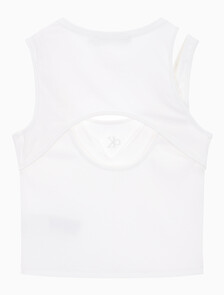 Buy 여성 레이어드 컷 아웃 탱크 탑 in color BRIGHT WHITE