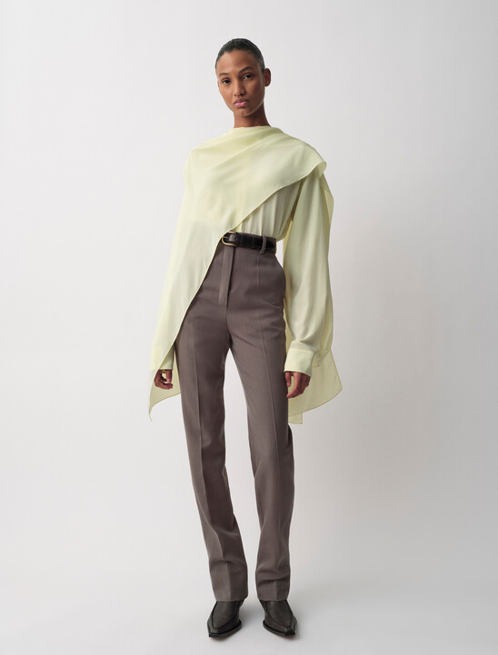 KIKI WOMENS DRAPED SHIRT