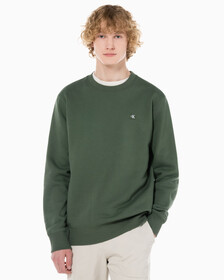 Buy 남성 레귤러핏 CK 뱃지 로고 기모 스웨트셔츠 in color KHAKI