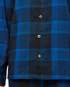 Buy 여성 플란넬 파자마 롱슬리브 탑 in color BLACK FLANNEL