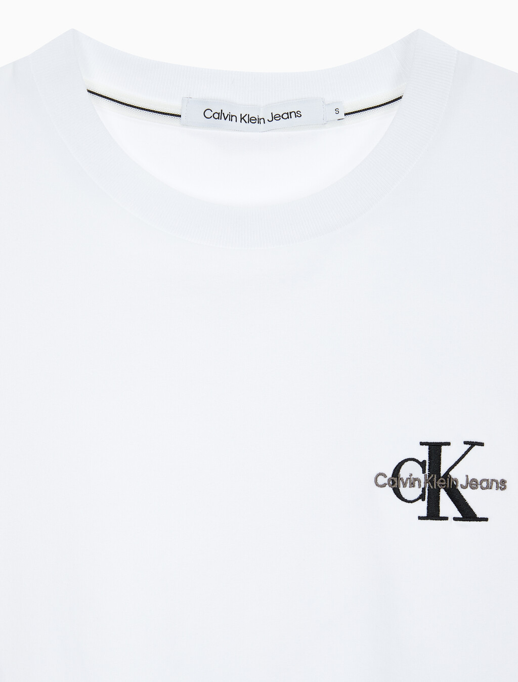 Buy 여성 레귤러핏 스몰 모노그램 로고 반팔 티셔츠  in color BRIGHT WHITE