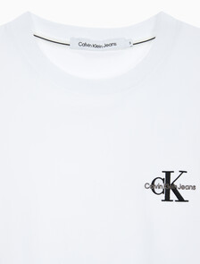 Buy 여성 레귤러핏 스몰 모노그램 로고 반팔 티셔츠  in color BRIGHT WHITE