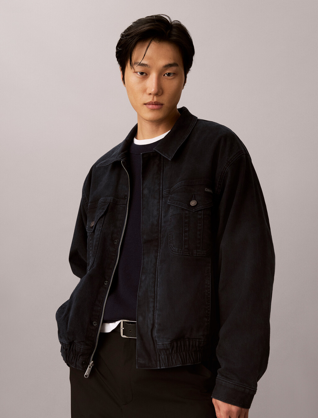 Buy 남성 인디고 페더 캐시미어 터치 에비에이터 자켓 in color INDIGO FEATHER