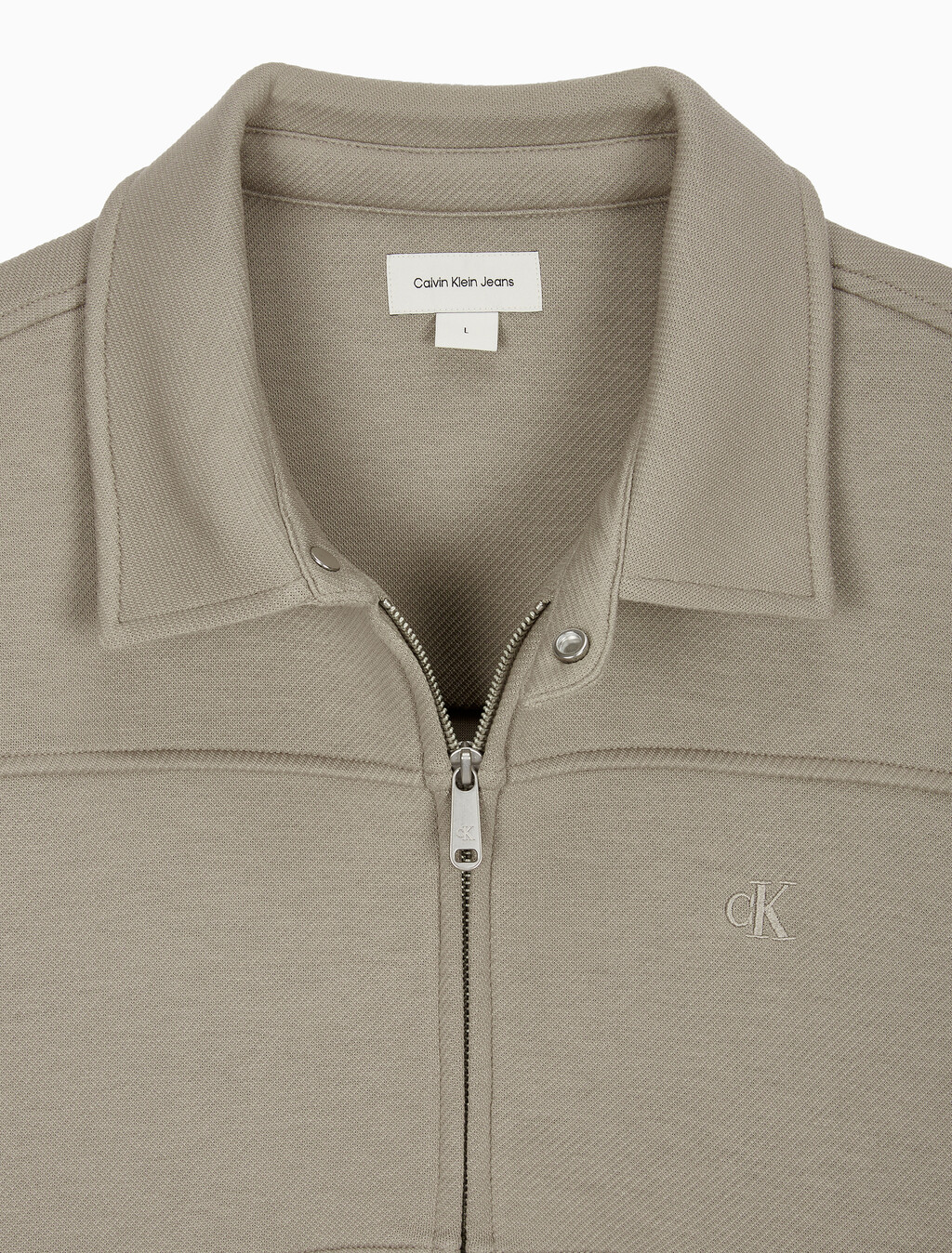Buy 남성 릴렉스핏 트윌 스웻 집업 자켓 in color KHAKI BEIGE