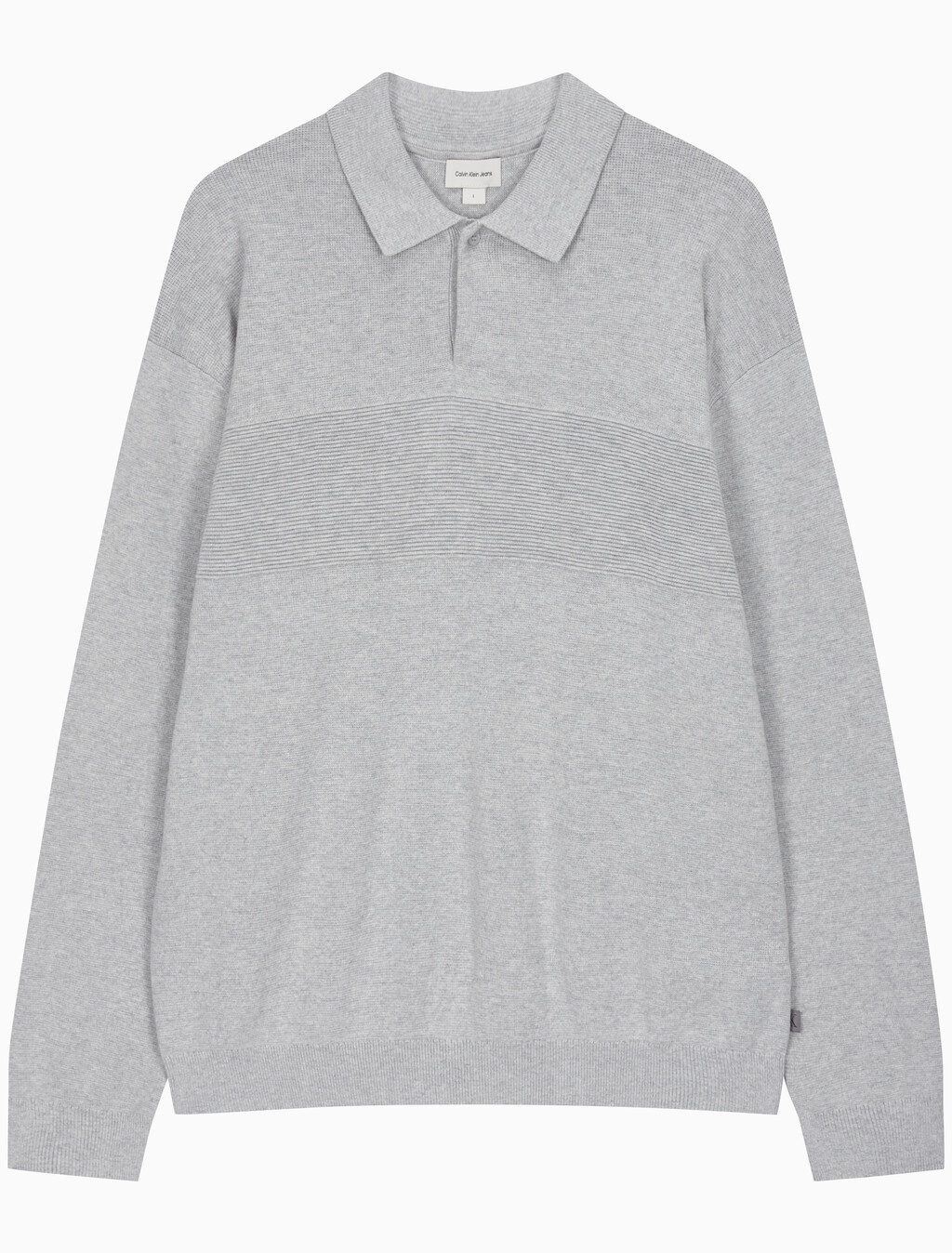 Buy 남성 럭비 니트 폴로 스웨터 in color LIGHT GREY HEATHER