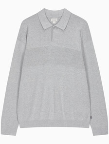 Buy 남성 럭비 니트 폴로 스웨터 in color LIGHT GREY HEATHER