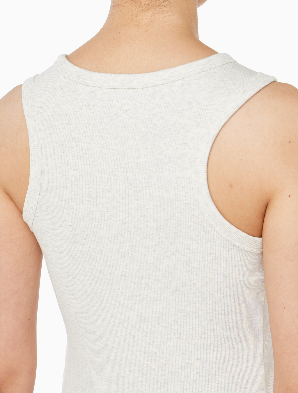Buy 여성 우븐라벨 베이비립 탱크 in color VANILLA HEATHER