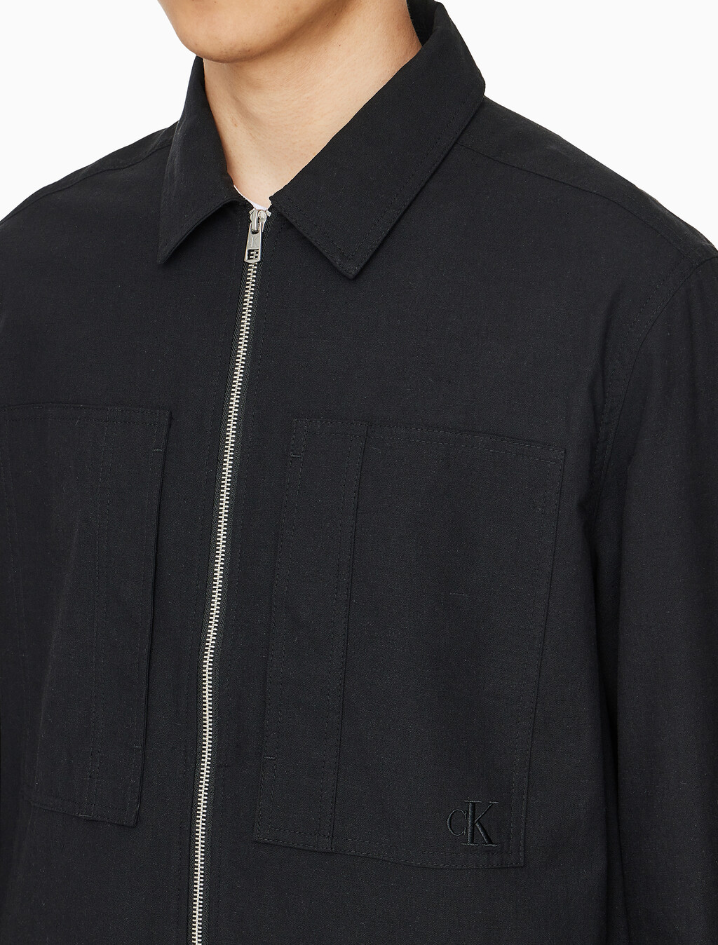 Buy 남성 쿨링 린넨 셔츠 자켓 in color CK BLACK