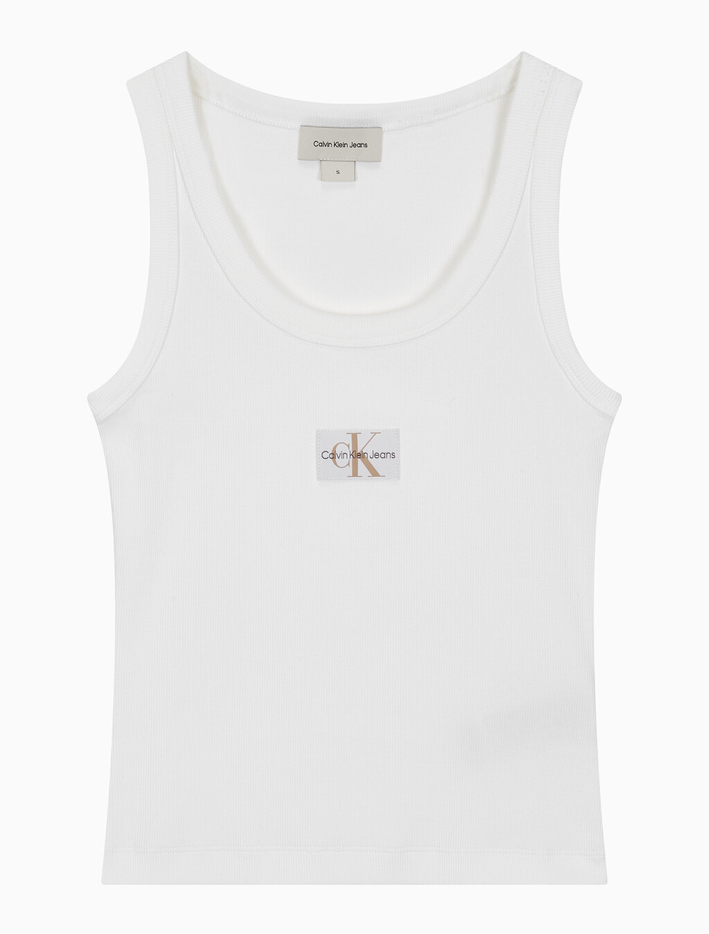 Buy 여성 우븐 라벨 립 탱크 in color BRIGHT WHITE