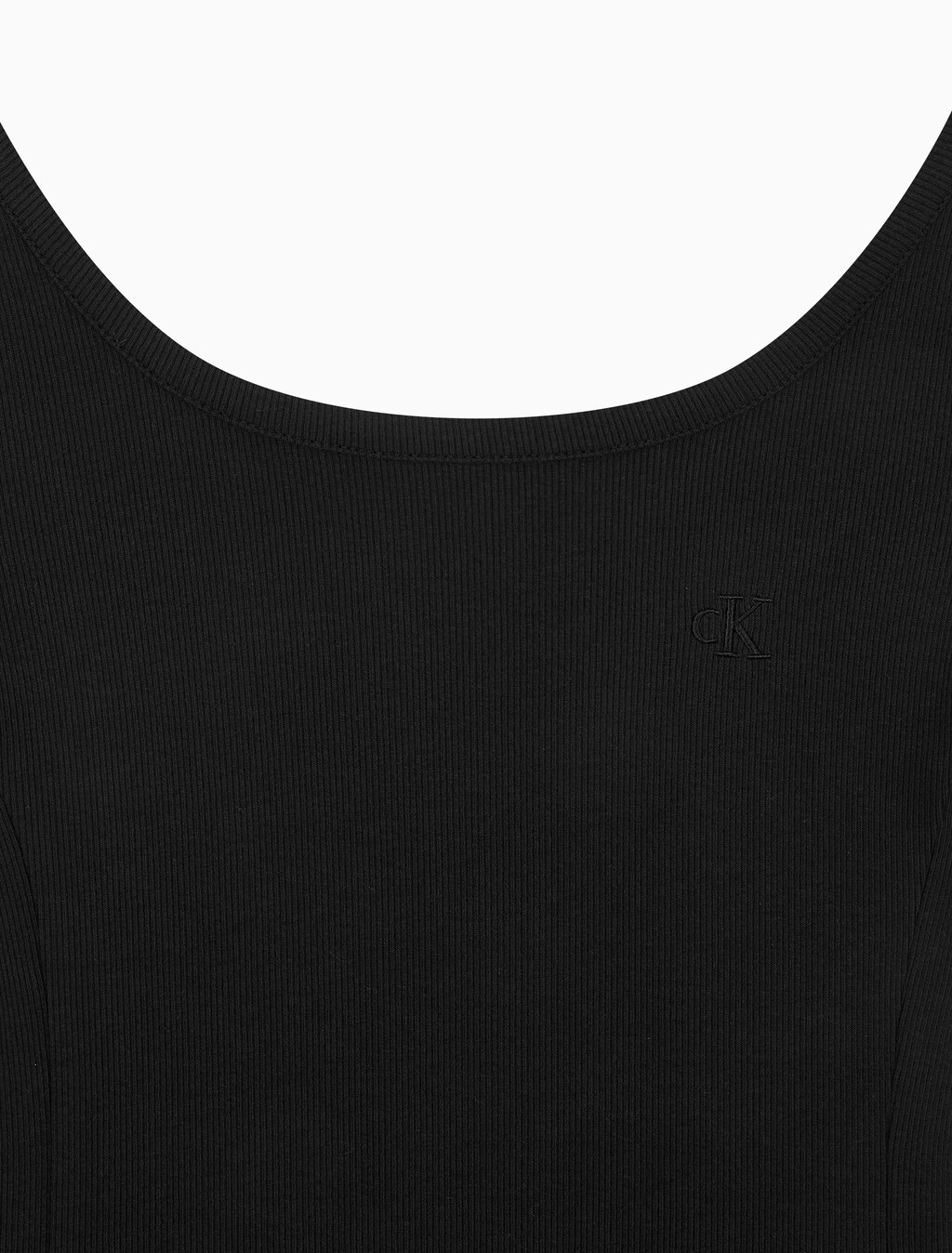 Buy 여성 스쿱넥 립 반팔 티셔츠 in color BLACK
