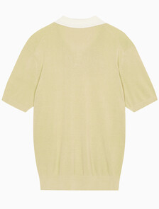 Buy 남성 로고 오픈 카라 폴로 반팔 스웨터 in color GREEN