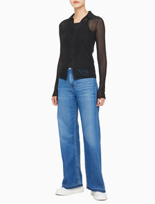 Buy 여성 2 IN 1 폴로 가디건 in color CK BLACK