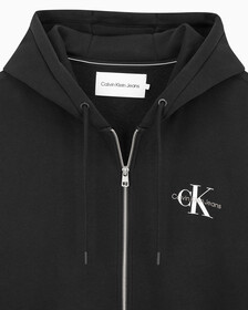 Buy 남녀공용 릴렉스핏 모노그램 집업 후디 in color CK BLACK