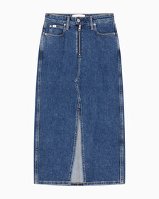 Buy 여성 맥시 데님 스커트 in color MID BLUE BACK EMBRO