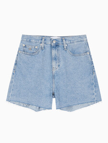 Buy 여성 맘핏 데님 쇼츠 in color CHALKY BLUE