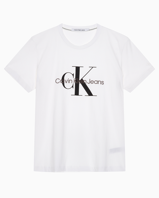 남성 레귤러핏 모노그램 엠브로이더리 로고 반팔 티셔츠