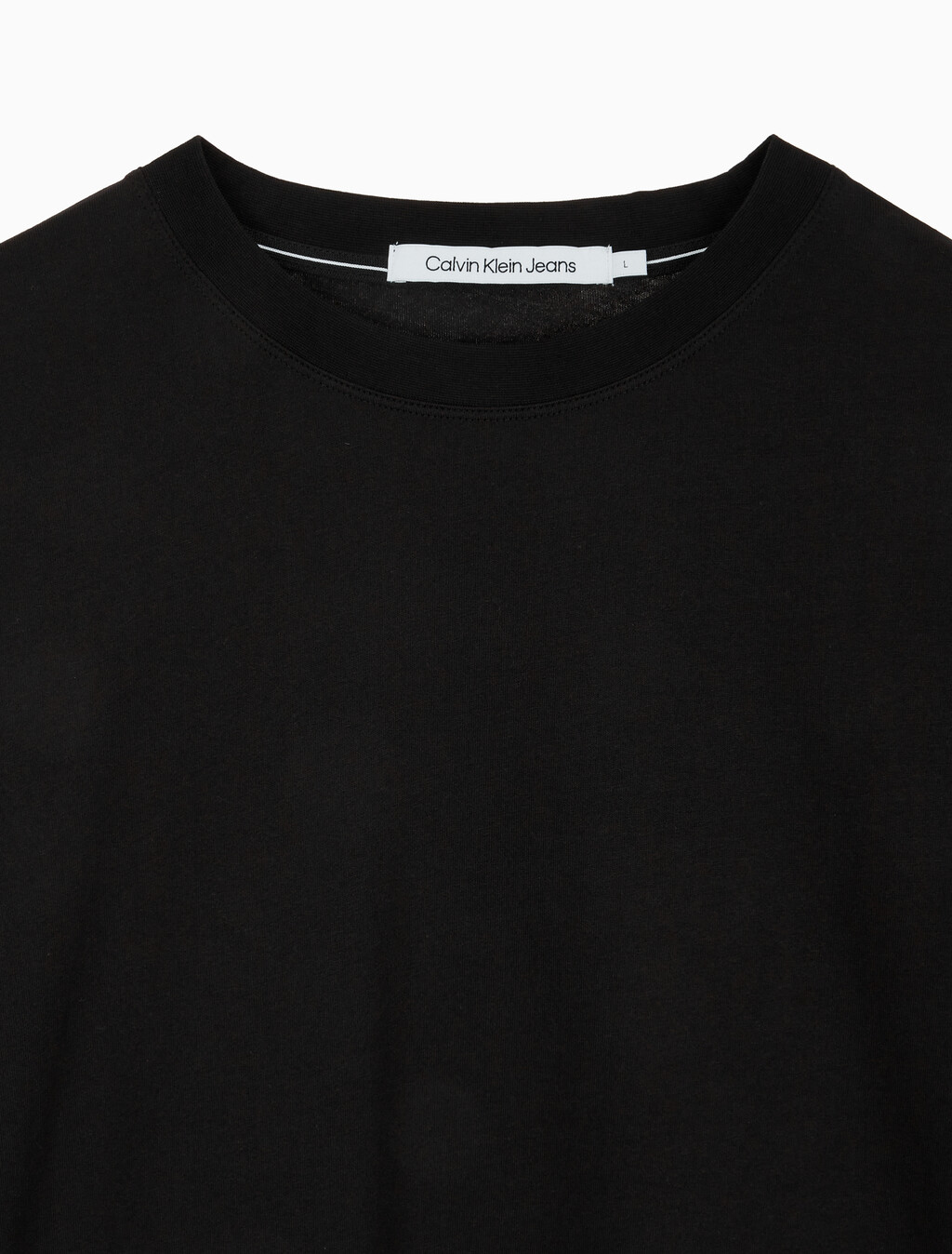 Buy 남성 릴렉스핏 모던 메탈 로고 반팔 티셔츠 in color CK BLACK
