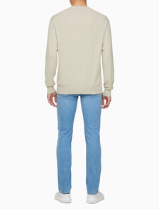 Buy 남성 CK 인타르시아 믹스 스티치 스웨터 in color BEIGE