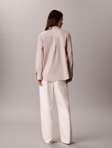 Buy 여성 팝플린 릴렉스 셔츠 in color PINK GREY