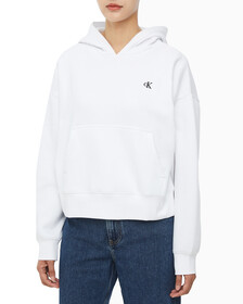 Buy 여성 아카이브 로고 플리스 후디 in color BRILLIANT WHITE