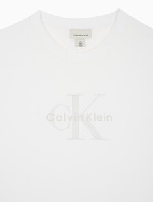 Buy 남성 릴렉스핏 히어로 모노그램 로고 반팔 티셔츠 in color BRILLIANT WHITE