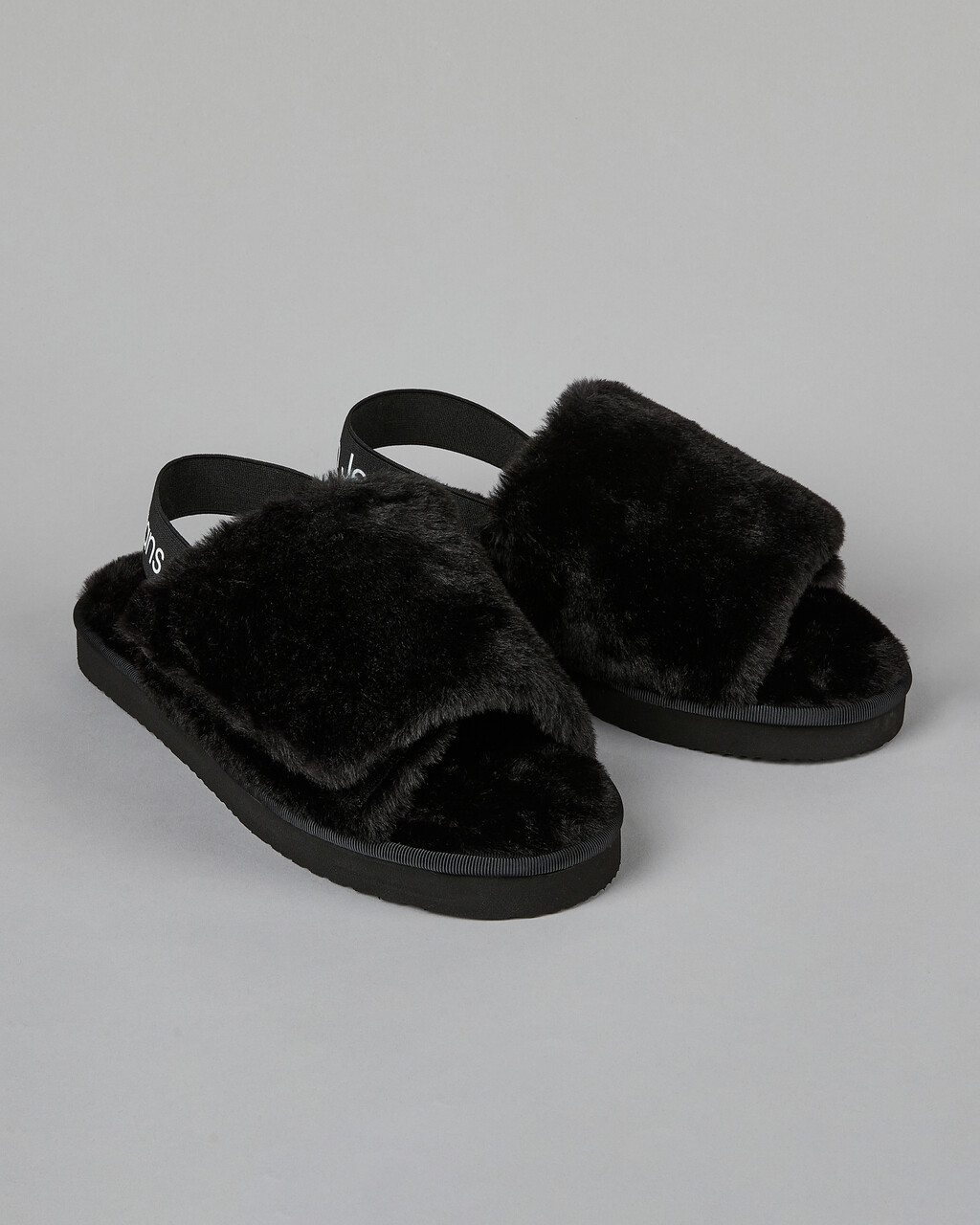 Buy 여성 루가노 에코 퍼 슬리퍼 in color CK BLACK