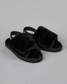 Buy 여성 루가노 에코 퍼 슬리퍼 in color CK BLACK