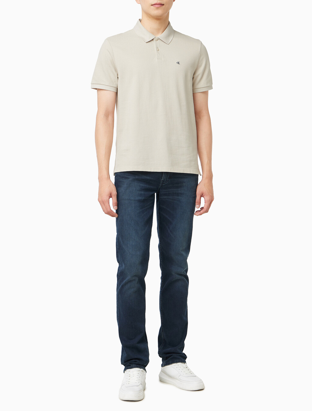 Buy 모노그램 피케 폴로 티 in color BEIGE