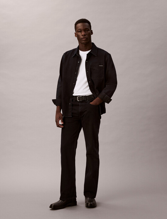 남성 블루블랙 스톤 90S 오버셔츠