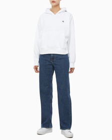 Buy 여성 아카이브 로고 플리스 후디 in color BRILLIANT WHITE