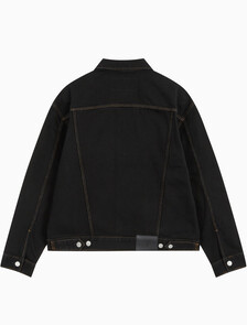 Buy [손흥민 캡슐] 남성 릴렉스 데님트러커 in color BLACK