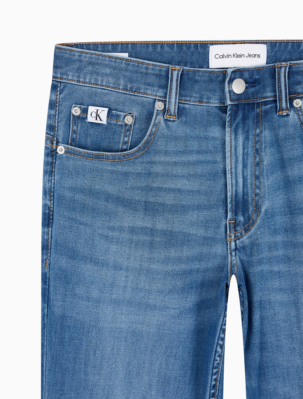 Buy 남성 바디핏 미드블루 37.5 기능성 데님 in color MID BLUE BACK EMBRO