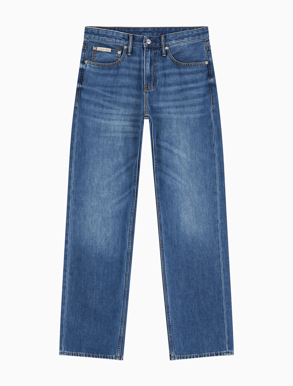 Buy 남성 90's 스트레이트핏 미드블루 37.5 기능성 데님 in color MID BLUE BACK EMBRO