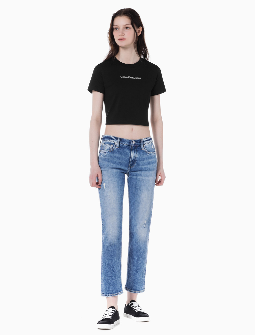 Buy 여성 보이핏 라이트블루 이탈리안 데님 in color CHALKY BLUE