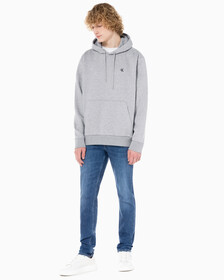 Buy 남성 바디 테이퍼핏 기모 미드블루 데님 in color MID BLUE BACK EMBRO