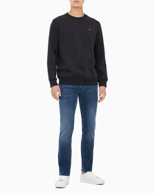 Buy 남성 레귤러핏 CK 뱃지 로고 기모 스웨트셔츠 in color CK BLACK