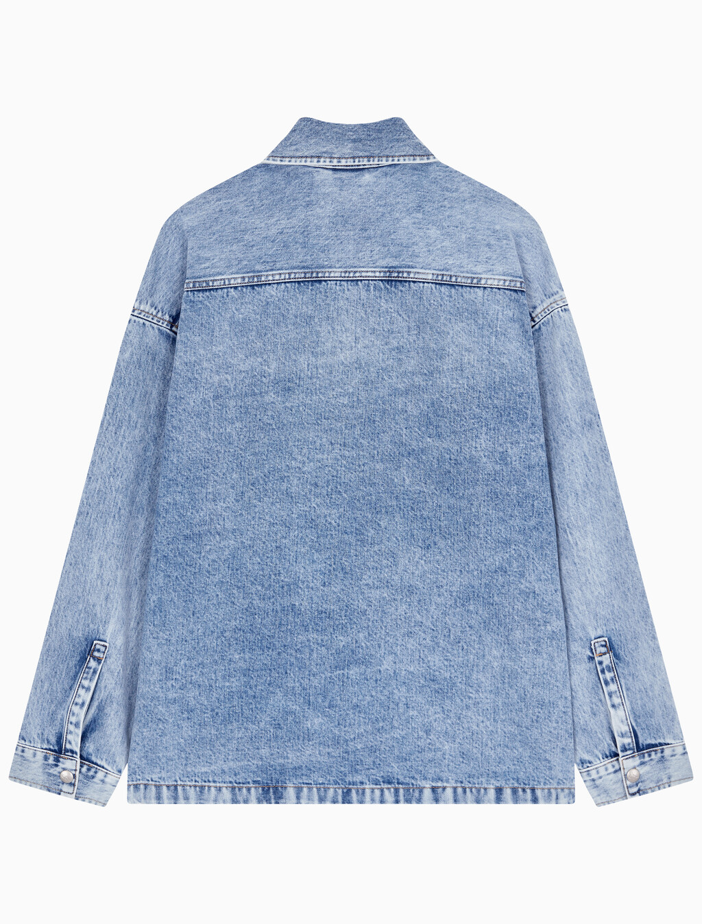 Buy 남성 오버핏 에코 쿨 데님 셔켓 in color CHALKY BLUE