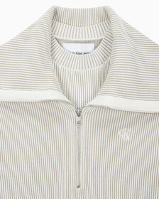 Buy 여성 하프집업 와이드 카라 스웨터 in color WHITE