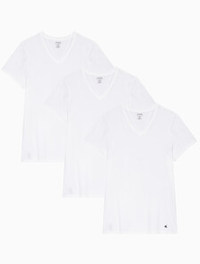 Buy 남성 코튼 클래식 브이넥 3PK in color WHITE