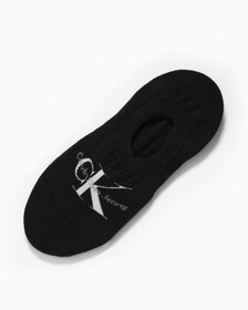 Buy 여성 콤드 코튼 모노그램 라이너 삭스 (화이트 1 PAIR) in color BLACK