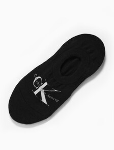 Buy 여성 콤드 코튼 모노그램 라이너 삭스 (화이트 1 PAIR) in color BLACK