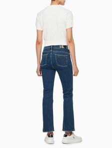 Buy 여성 크롭 반팔 스웨터 in color WHITE