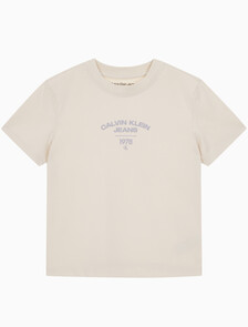Buy 여성 1987 로고 베이비핏 반팔 티셔츠 in color BLUR FLORAL_BLACK
