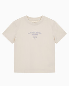 Buy 여성 1987 로고 베이비핏 반팔 티셔츠 in color BLUR FLORAL_BLACK