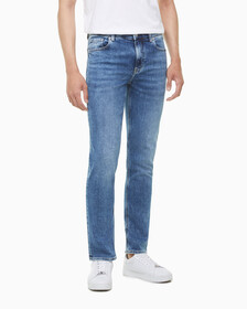 Buy 남성 미드블루 바디핏 데님 in color MID BLUE BACK EMBRO